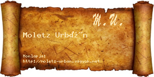 Moletz Urbán névjegykártya